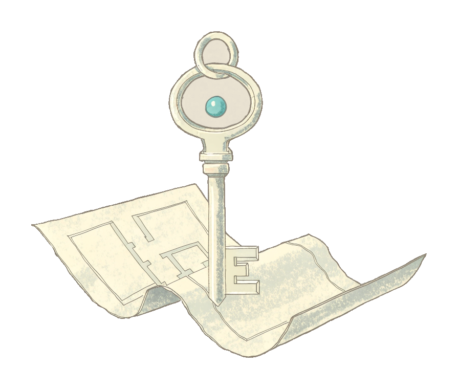 A key resting on a folded building floor plan